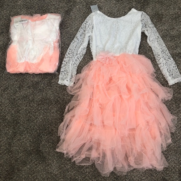 Girl’s Tulle Coral Dresses - Picture 4 of 4